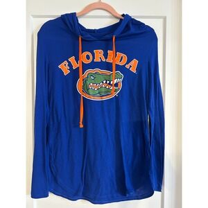 Colosseum Florida Gators Womens Lightweight Hooded‎ Long Sleeve Tee Medium Royal